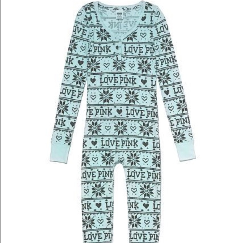 VS Pink - Teal Snowflake Christmas Onesie - Med